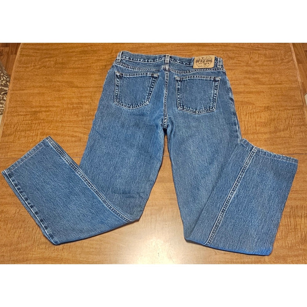 Men's Gap Low Rise Jean Blue buttonfly Medium Wash Y2K straight leg 30x30 MJ1